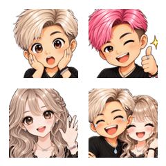 Rayjuとツインの顔アップ絵文字