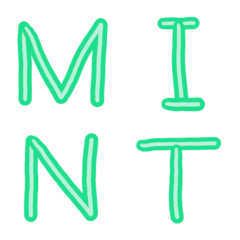 MINT GREEN/NUMBER/ALPHABET