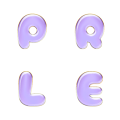 whity purple POP simple alphabet