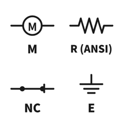 Símbolo do diagrama elétrico 1 (alfabe