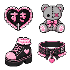 Jirai Kei Yamikawa Black Pink Pixel