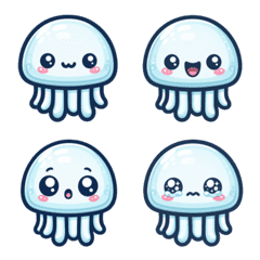 Cute, rounded light blue jellyfish Emoji