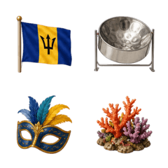 Barbados 3D (40 emoji)