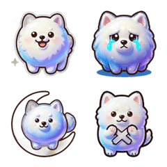 3D Glossy Moon-Bun Samoyed: Autumn Night