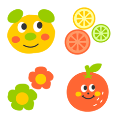 Yellow, Orange & Green Vitamin Emoji