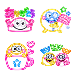 Colorful Monster Neon Emojis