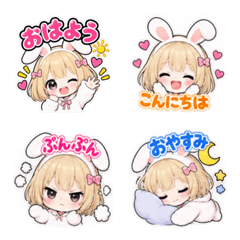 EverydayEmojis for Girls with Bunny Ears