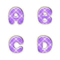 purple check white full alphabet POP