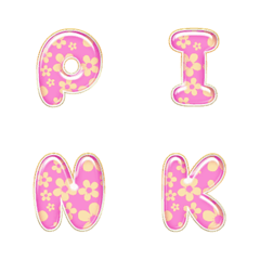 pink yellow flower full alphabet POP