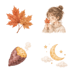 Gentle Autumn Emojis | Soft Watercolor