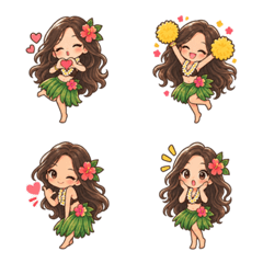 Hula Girl Emojis
