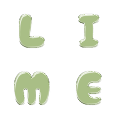 lite mos green grain metalic alphabet