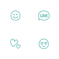 Tiny Mint Blue color Face Emoji
