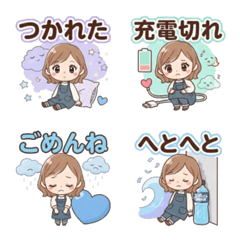 Cute Negative Mood Girl Emojis