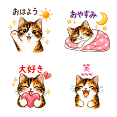 Cute Calico Cat Chappy Emoji