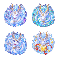 Colorful Dragon Deity Emojis