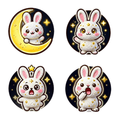 AMOLED Cozy: Neon Felted Moon Rabbit