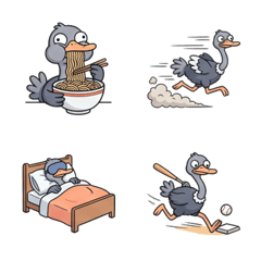扁嘴凸眼鴕鳥鳥鳥｜日常即時報備與生活節奏 LINE商品圖片