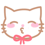 อิโมจิไลน์ White cat Emoji .