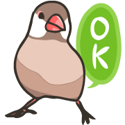 อิโมจิไลน์ rakugaki zoo 9  Java sparrow 2