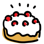 อิโมจิไลน์ Yurukawaii tegaki sweets,food emoji