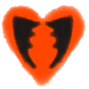 อิโมจิไลน์ Halloween heart,fuwafuwa blur emoji