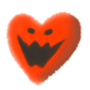 อิโมจิไลน์ Halloween heart,fuwafuwa blur emoji