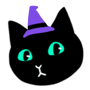 อิโมจิไลน์ Black cat halloween2019