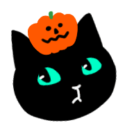 อิโมจิไลน์ Black cat halloween2019