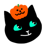 อิโมจิไลน์ Black cat halloween2019