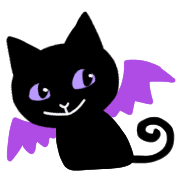 อิโมจิไลน์ Black cat halloween2019