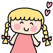 อิโมจิไลน์ Cute blond hair girl Riko emoji 1