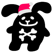 อิโมจิไลน์ Rock rabbit and skull / Xmas emoji