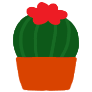 อิโมจิไลน์ Simple green cactus,plants