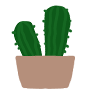 อิโมจิไลน์ Simple green cactus,plants