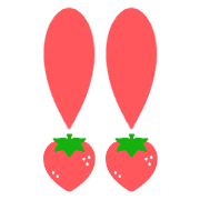 อิโมจิไลน์ Strawberry and pink emoji