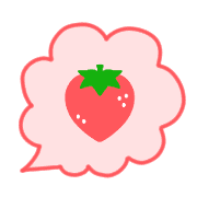 อิโมจิไลน์ Strawberry and pink emoji