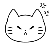 อิโมจิไลน์ Monochrome cat simple emoji