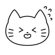 อิโมจิไลน์ Monochrome cat simple emoji