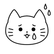 อิโมจิไลน์ Monochrome cat simple emoji