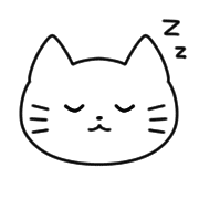 อิโมจิไลน์ Monochrome cat simple emoji