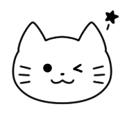 อิโมจิไลน์ Monochrome cat simple emoji