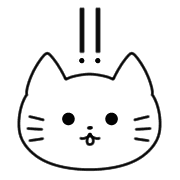 อิโมจิไลน์ Monochrome cat simple emoji