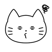 อิโมจิไลน์ Monochrome cat simple emoji