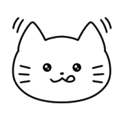 อิโมจิไลน์ Monochrome cat simple emoji