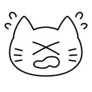 อิโมจิไลน์ Monochrome cat simple emoji