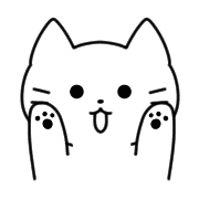 อิโมจิไลน์ Monochrome cat simple emoji