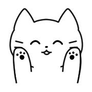 อิโมจิไลน์ Monochrome cat simple emoji