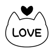 อิโมจิไลน์ Monochrome cat simple emoji