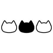 อิโมจิไลน์ Monochrome cat simple emoji